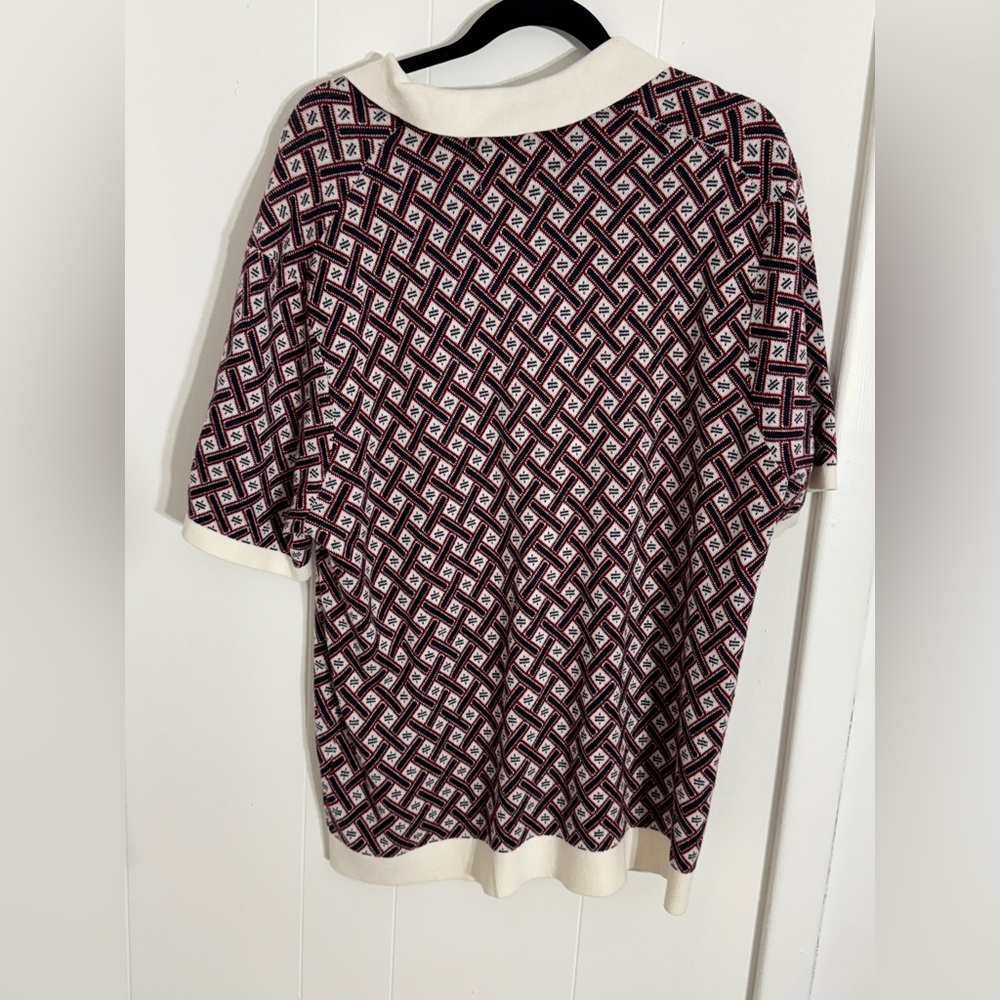 ABERCROMBIE & FITCH GOLF SHOP GEOMETRIC JACQUARD KNIT POLO NWOT - Picture 5 of 6